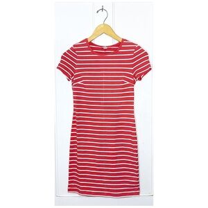 Old Navy : size : XS : casual red and white striped crewneck mini t-shirt dress